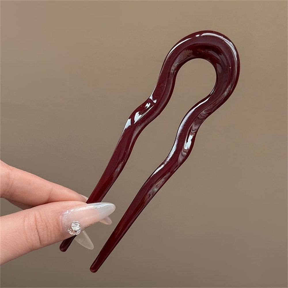 Fashionable UShaped Hair Fork Tortoiseshell Hairpin Geometric Acetate Acrylic Hair Stick For Wome 5