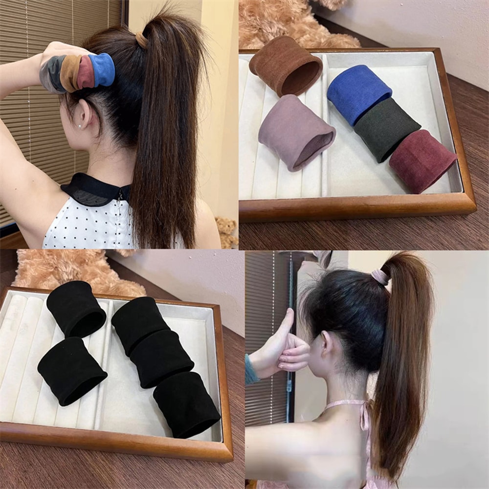 Solid Widen Thicken Hair Bands Stylish Womens Ponytail Holder Hair Ties For Thick Hair Trendy Scr