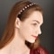 Elegant Rhinestone Pearl Hairband With Floral Design NonSlip Elastic Hair Hoop For Women Girls 5