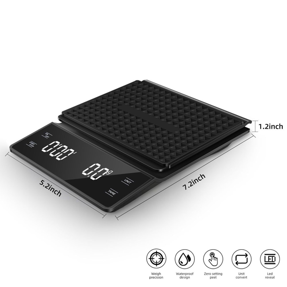 Digital Coffee Scale With Timer For Pour Over Espresso Brewing Multifunctional Kitchen Weighing S 4