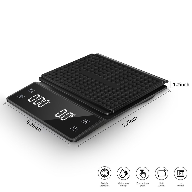 Digital Coffee Scale With Timer For Pour Over Espresso Brewing Multifunctional Kitchen Weighing S 4