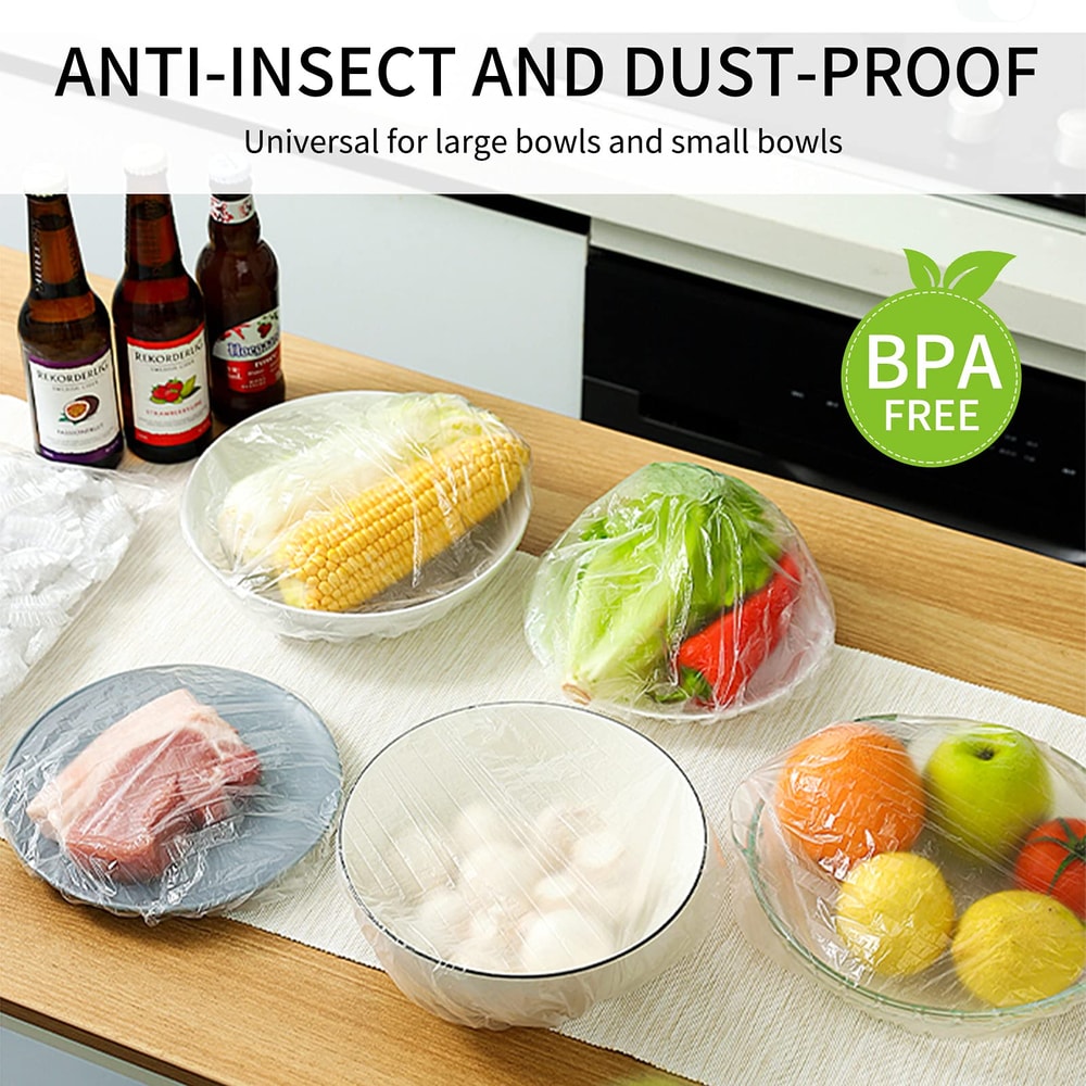 Extra Thick Clear Plastic Wrap Retractable Food Storage For Leftovers Fruits Veggies 3