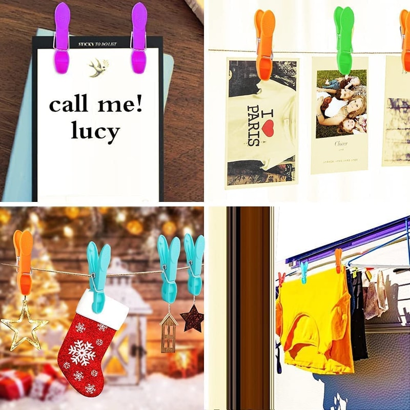 Plastic Laundry Clips Durable MultiPurpose Clothespins For Drying Clothes Towels And Food Storage 5