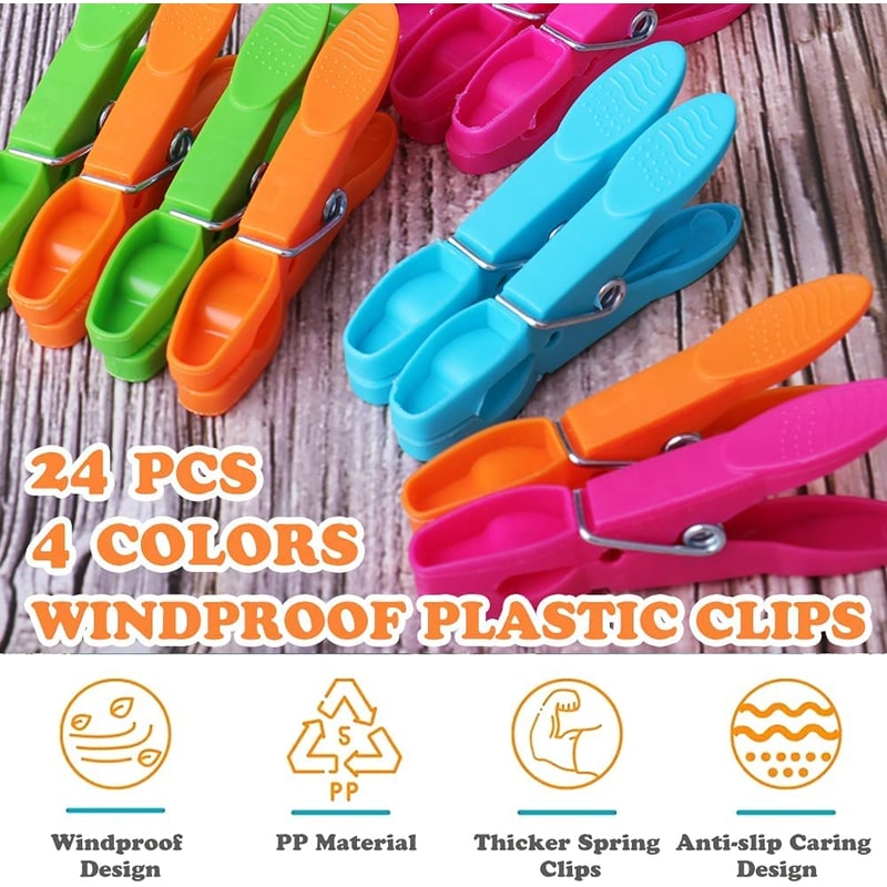 Plastic Laundry Clips Durable MultiPurpose Clothespins For Drying Clothes Towels And Food Storage 6