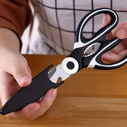heavy duty stainless steel kitchen scissors – multifunctional food scissors for pizza, salad, and more