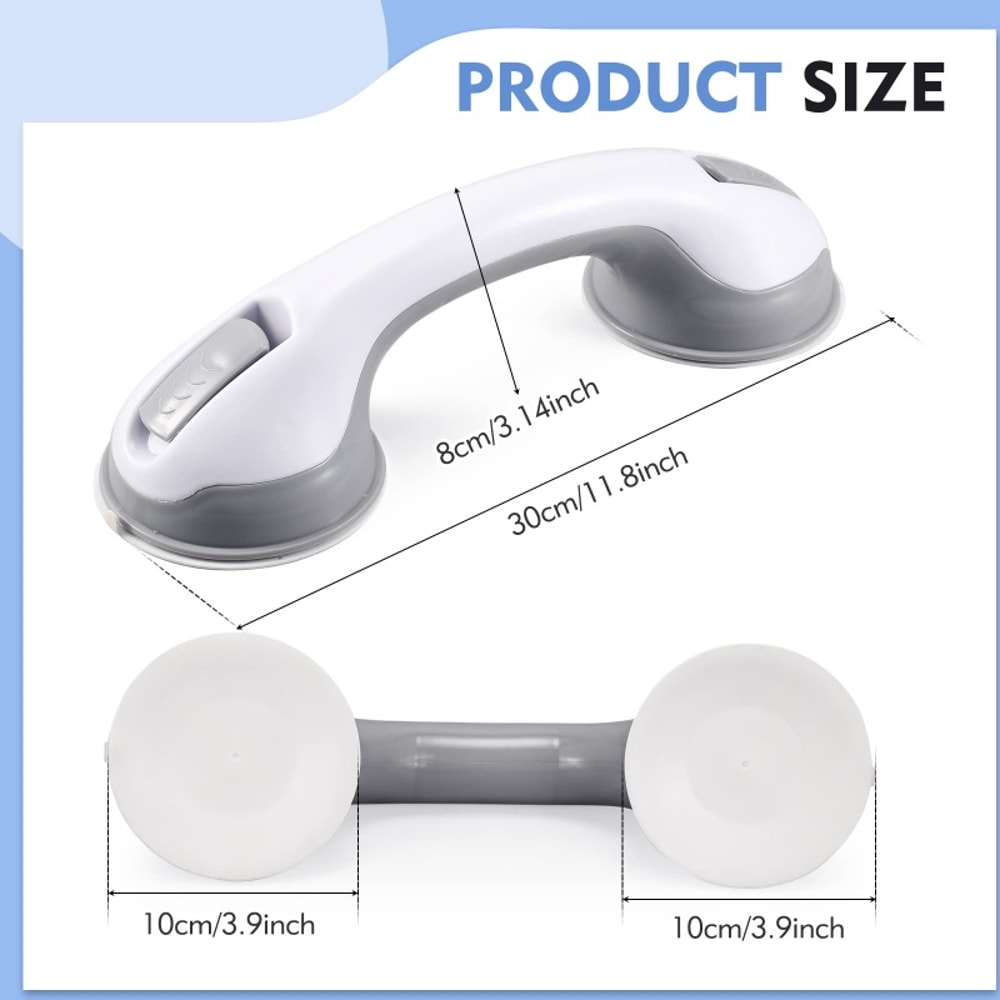 Vacuum Suction Shower Grab Bars NonSlip Support Handle For Elderly Child Bathroom Safety 2