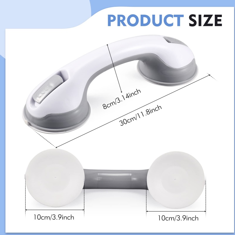 Vacuum Suction Shower Grab Bars NonSlip Support Handle For Elderly Child Bathroom Safety 2