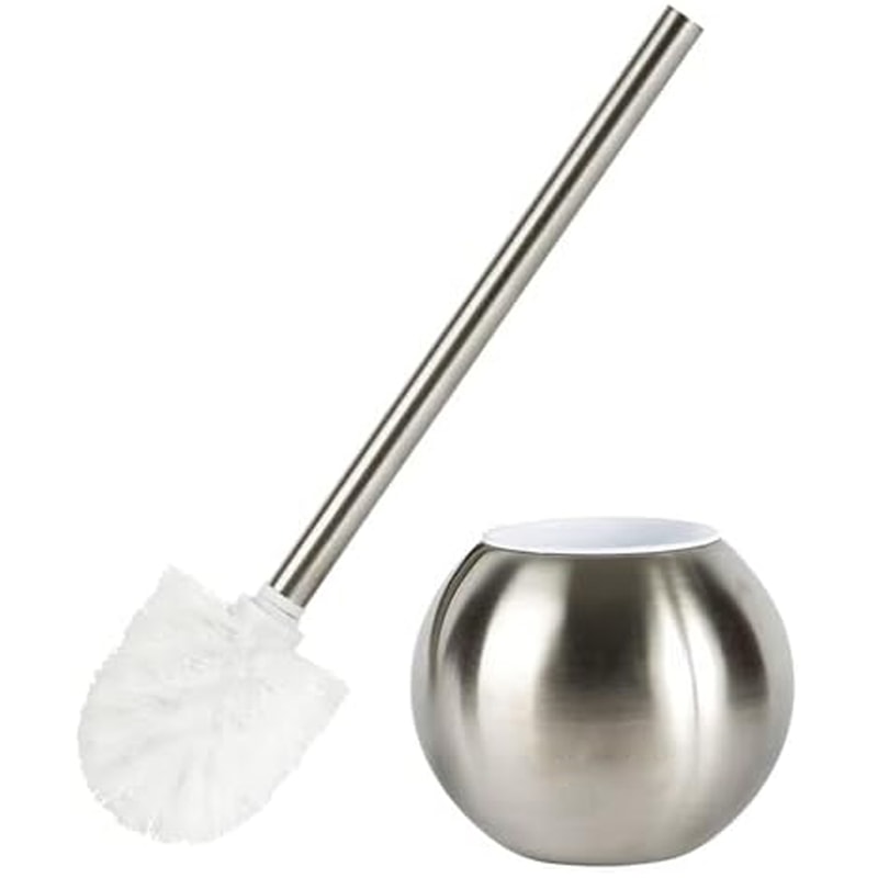 Ergonomic Stainless Steel Toilet Brush And Holder Set For Bathroom 1