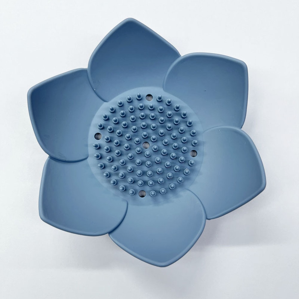 Silicone Lotus Soap Dish Creative NonPerforated Soap Storage Box For Bathroom And Home Use 5