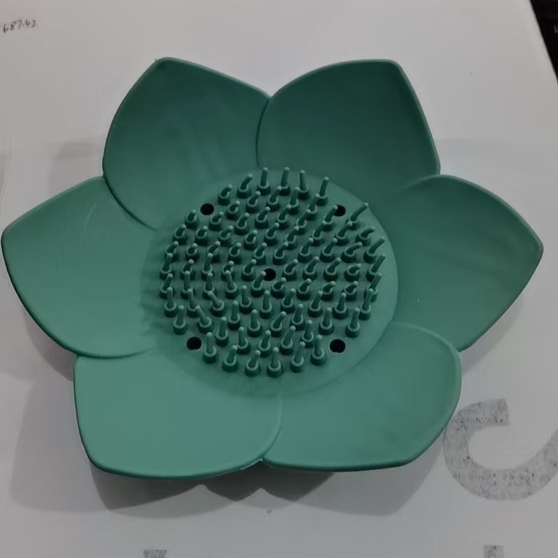 Silicone Lotus Soap Dish Creative NonPerforated Soap Storage Box For Bathroom And Home Use 6