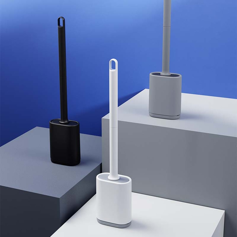 Plastic Wall-Mounted Toilet Brush with Holder – Creative Bathroom Cleaning Tool