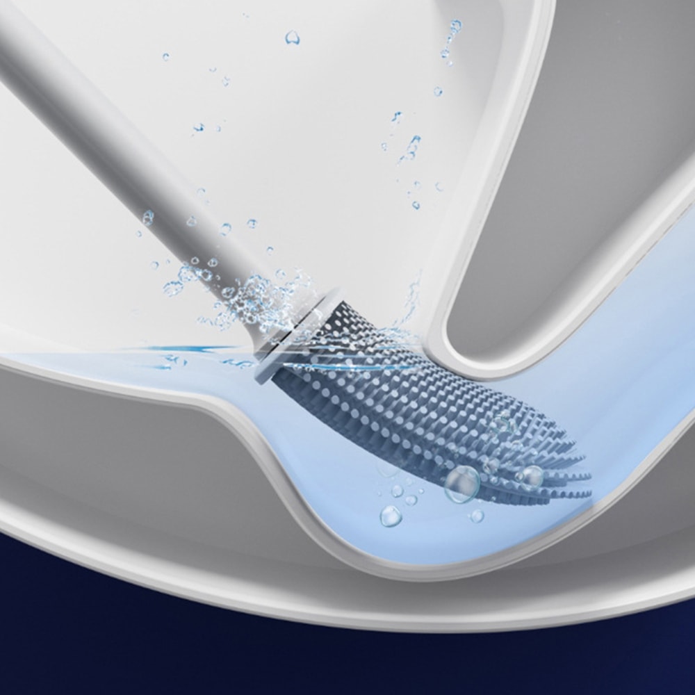 Plastic Wall-Mounted Toilet Brush with Holder – Creative Bathroom Cleaning Tool