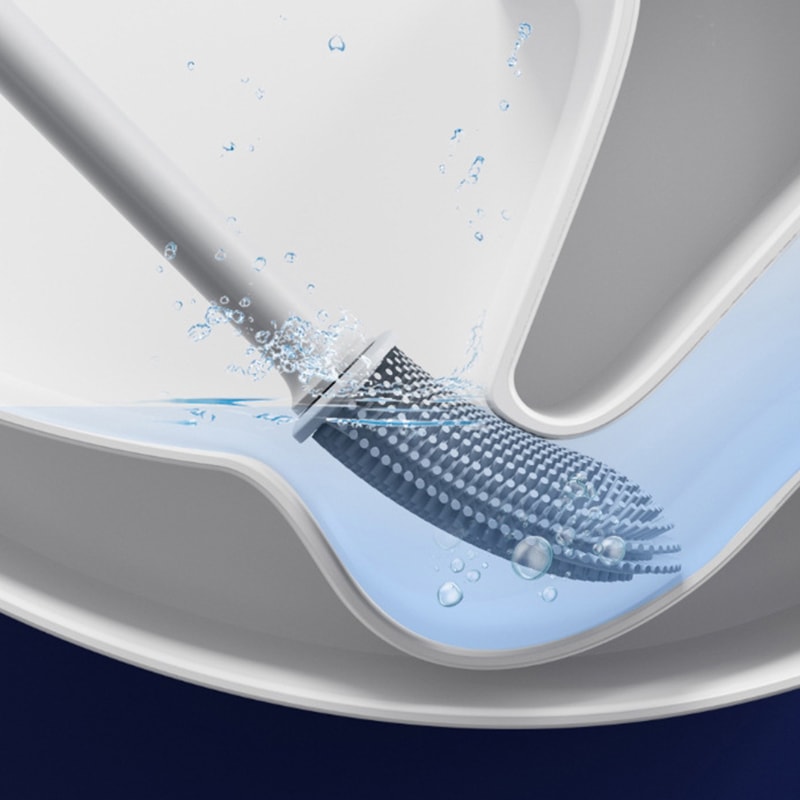 Plastic Wall-Mounted Toilet Brush with Holder – Creative Bathroom Cleaning Tool