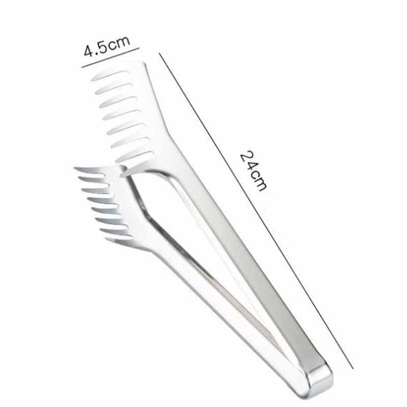 Multifunctional Stainless Steel Food Clip BBQ Tongs Pasta Fork For Kitchen Barbecue Use 3