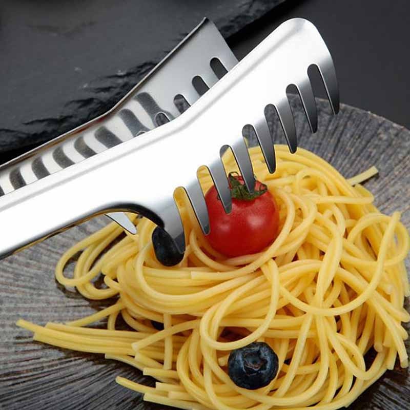 Multifunctional Stainless Steel Food Clip BBQ Tongs Pasta Fork For Kitchen Barbecue Use 5