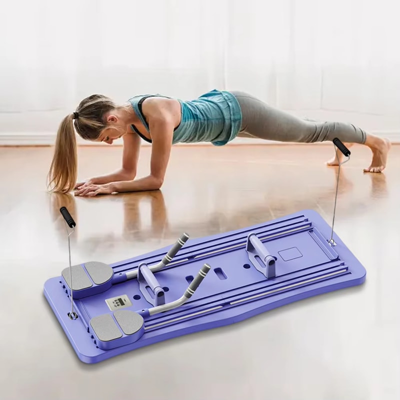 Pilates Reformer Pushup Board NonSlip Foldable Abdominal Workout Fitness Abs Roller Machine 0