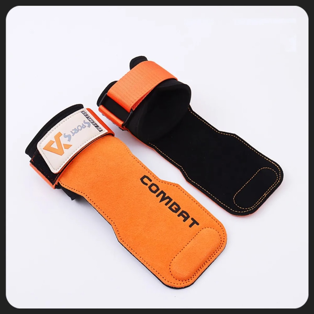 Cowhide Gym Gloves For Weightlifting AntiSkid Grips For Deadlifts And Workout Palm Protection 5