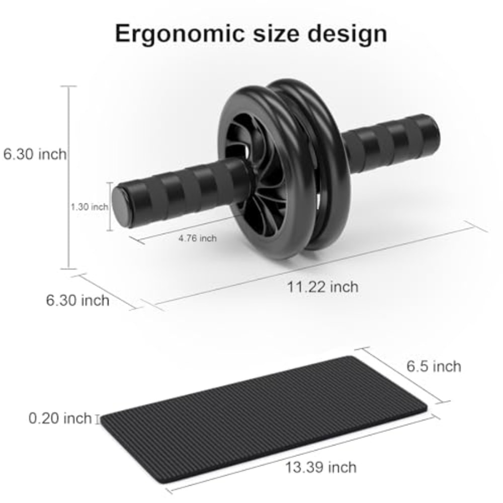 Adjustable Resistance Abdominal Wheel Roller for Core Strengthening - Non-Slip Grip Fitness Equipment
