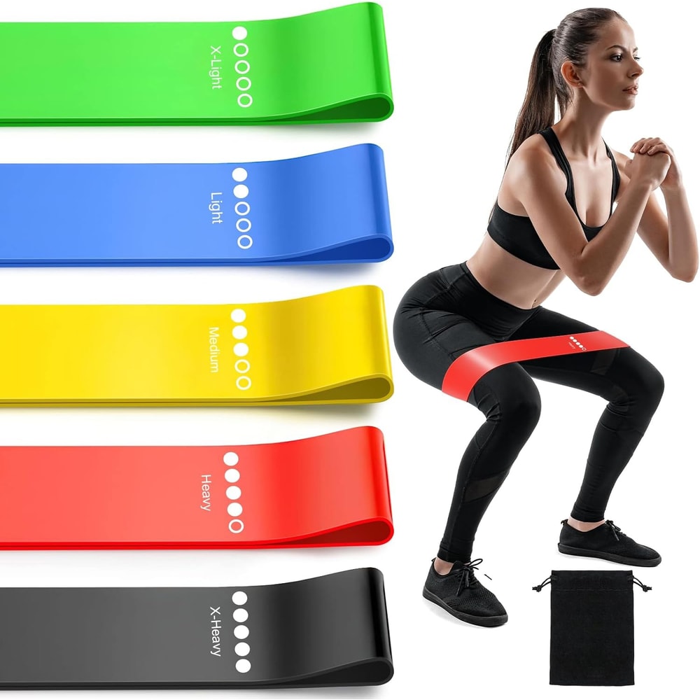TPE Resistance Bands Set for Strength Training & Yoga | Elastic Rubber Loop Bands for Home Gym Fitness