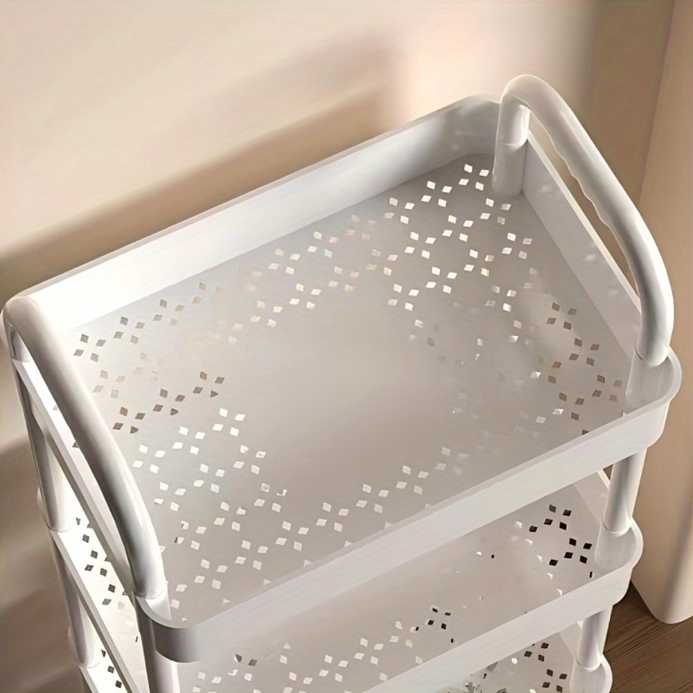 Small Rolling Storage Cart Multifunctional DoubleLayer Storage Rack For Kitchen Bathroom 3