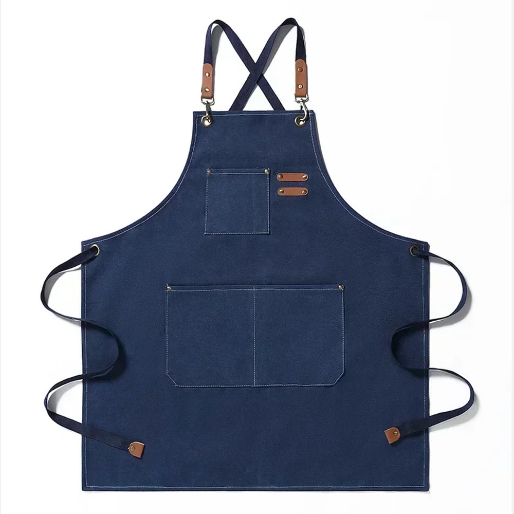Fashionable Canvas Apron For Men Women Perfect For Chefs Grills Restaurants Bars Cafes Beauty St 6
