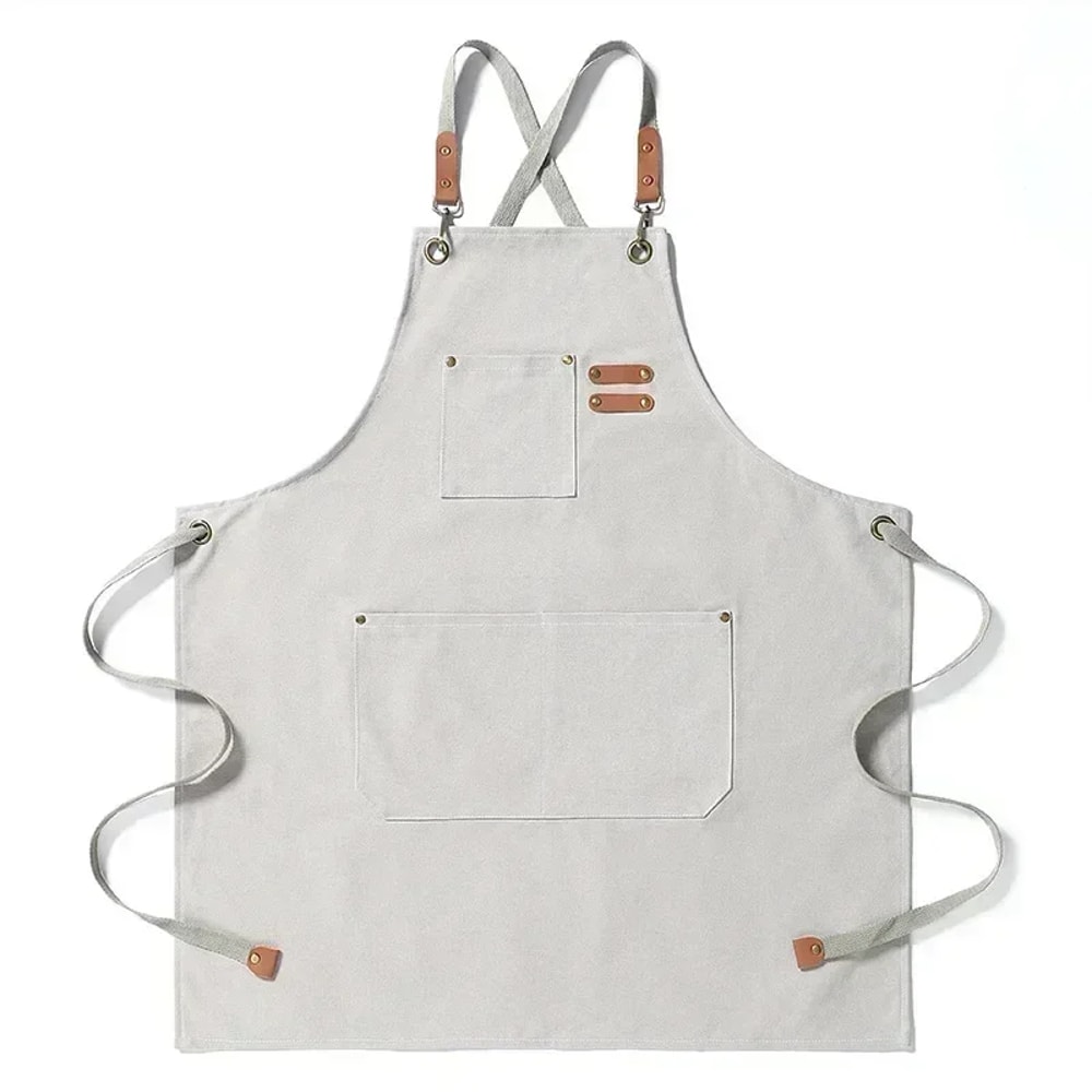 Fashionable Canvas Apron For Men Women Perfect For Chefs Grills Restaurants Bars Cafes Beauty St 4