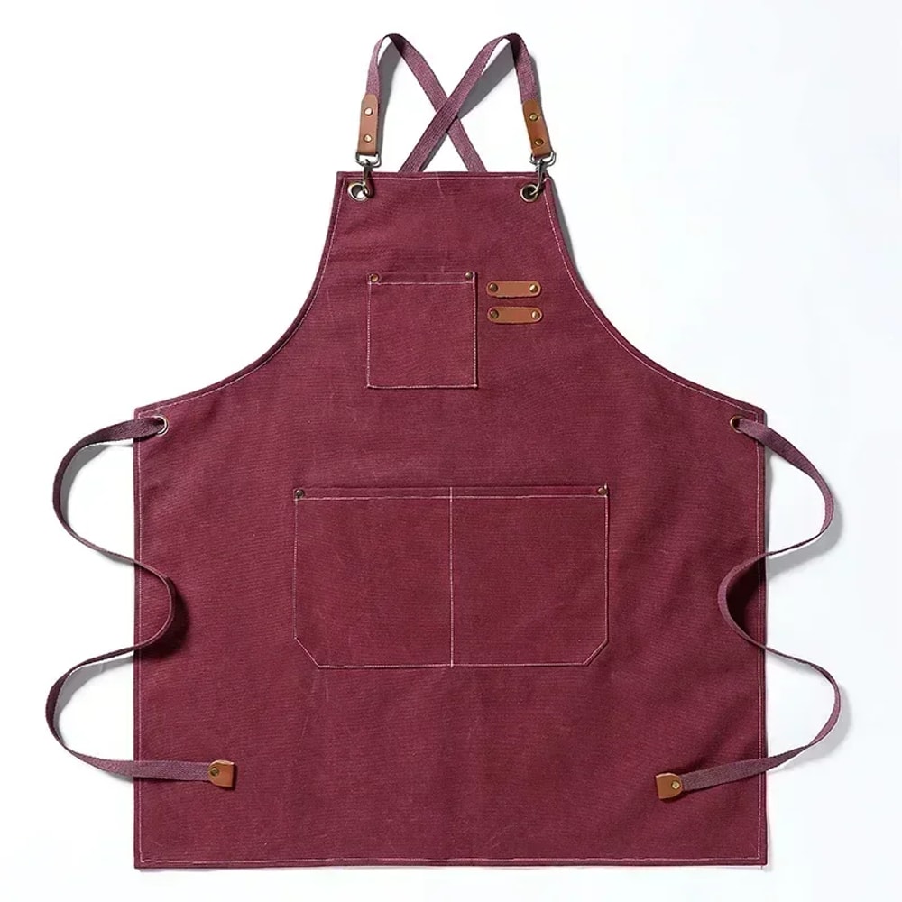 Fashionable Canvas Apron For Men Women Perfect For Chefs Grills Restaurants Bars Cafes Beauty St 10