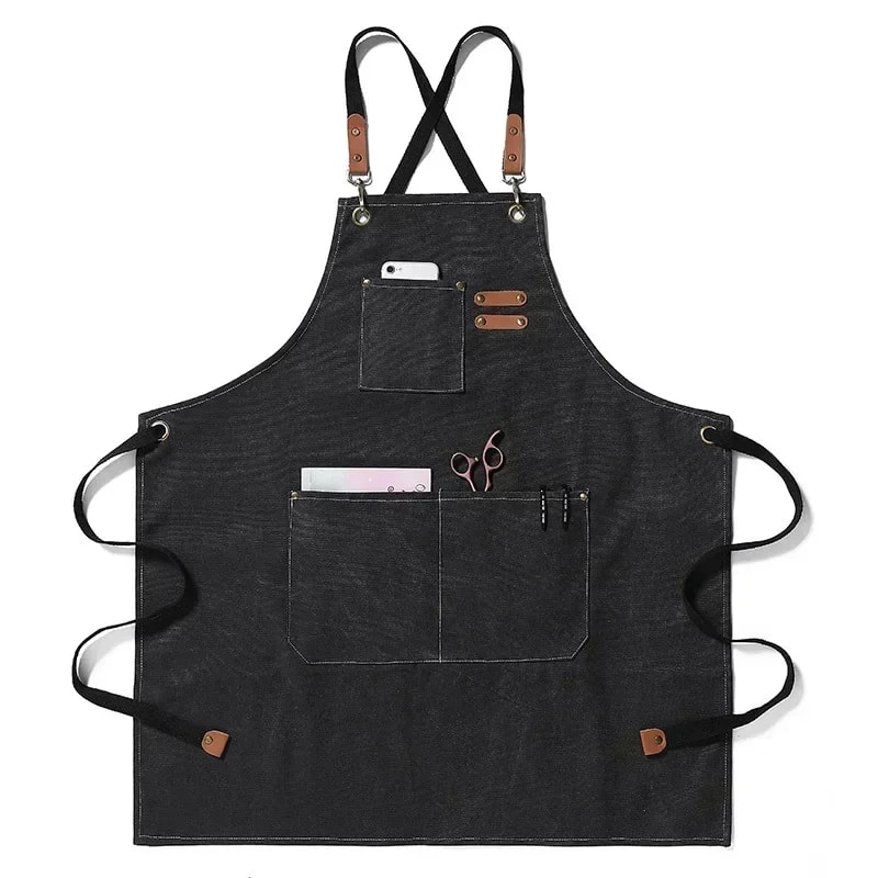 Fashionable Canvas Apron For Men Women Perfect For Chefs Grills Restaurants Bars Cafes Beauty St 13