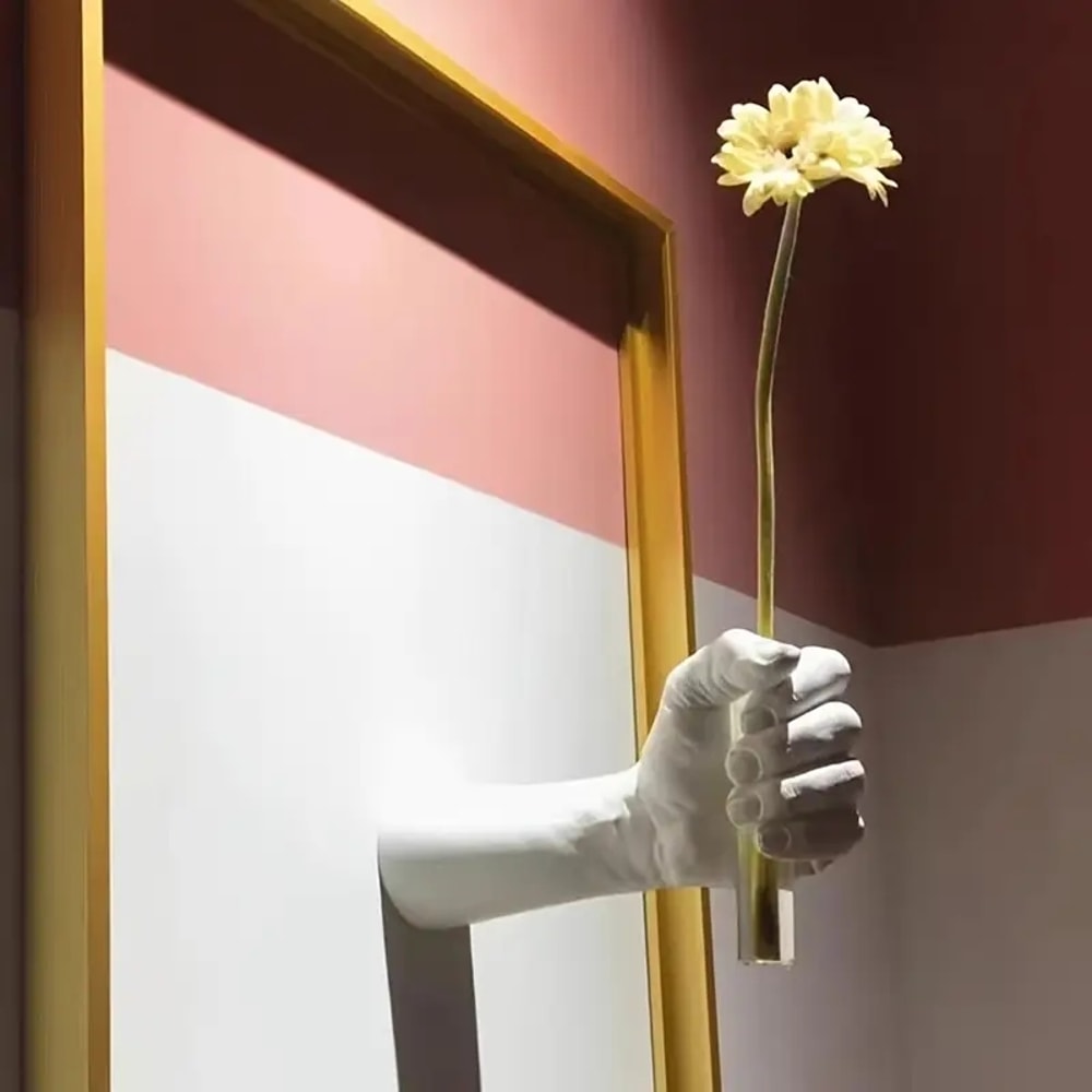 Modern Geometric Resin Wall Vase Handmade Wall Mounted Decorative Vase For Floral Room Art 2