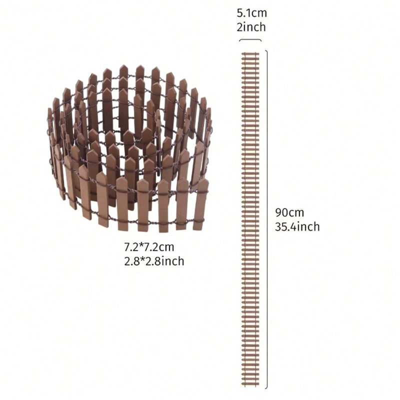 Mini Wooden Fence For Fairy Garden Micro Landscape Flower Pot Accessory 2