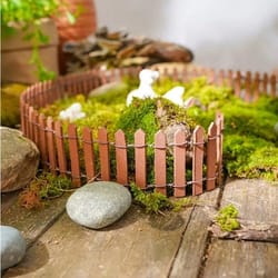 mini wooden fence for fairy garden, micro landscape flower pot accessory