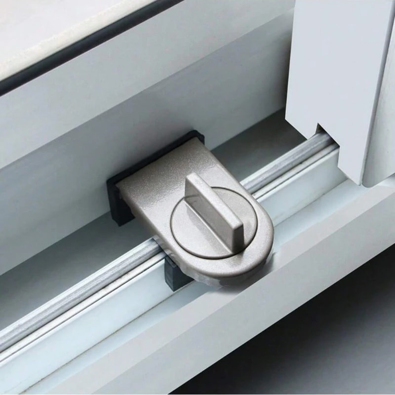 Adjustable Aluminum Alloy Sliding Door Window Safety Lock AntiTheft Lock Window Stopper Child Pro 1