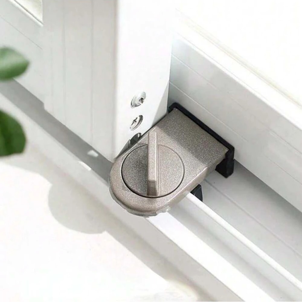 Adjustable Aluminum Alloy Sliding Door Window Safety Lock AntiTheft Lock Window Stopper Child Pro 0
