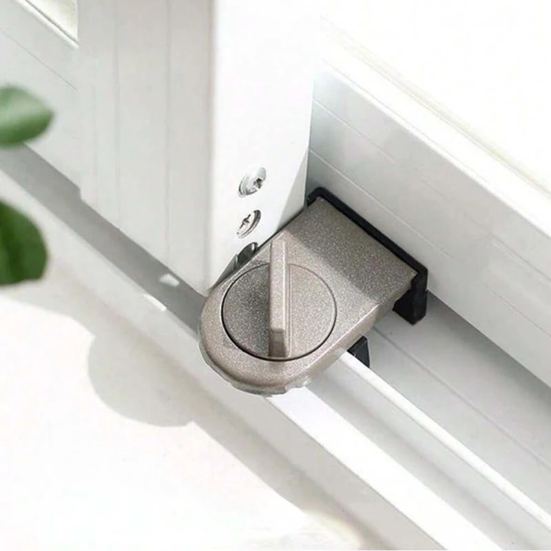 Adjustable Aluminum Alloy Sliding Door Window Safety Lock AntiTheft Lock Window Stopper Child Pro 0
