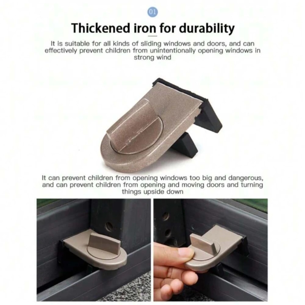 Adjustable Aluminum Alloy Sliding Door Window Safety Lock AntiTheft Lock Window Stopper Child Pro 5