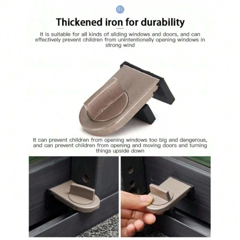 Adjustable Aluminum Alloy Sliding Door Window Safety Lock AntiTheft Lock Window Stopper Child Pro 5