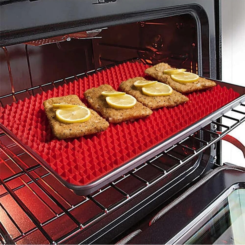 NonStick Silicone Baking Mat With Grid HeatResistant Versatile BBQ Oven Mat 0