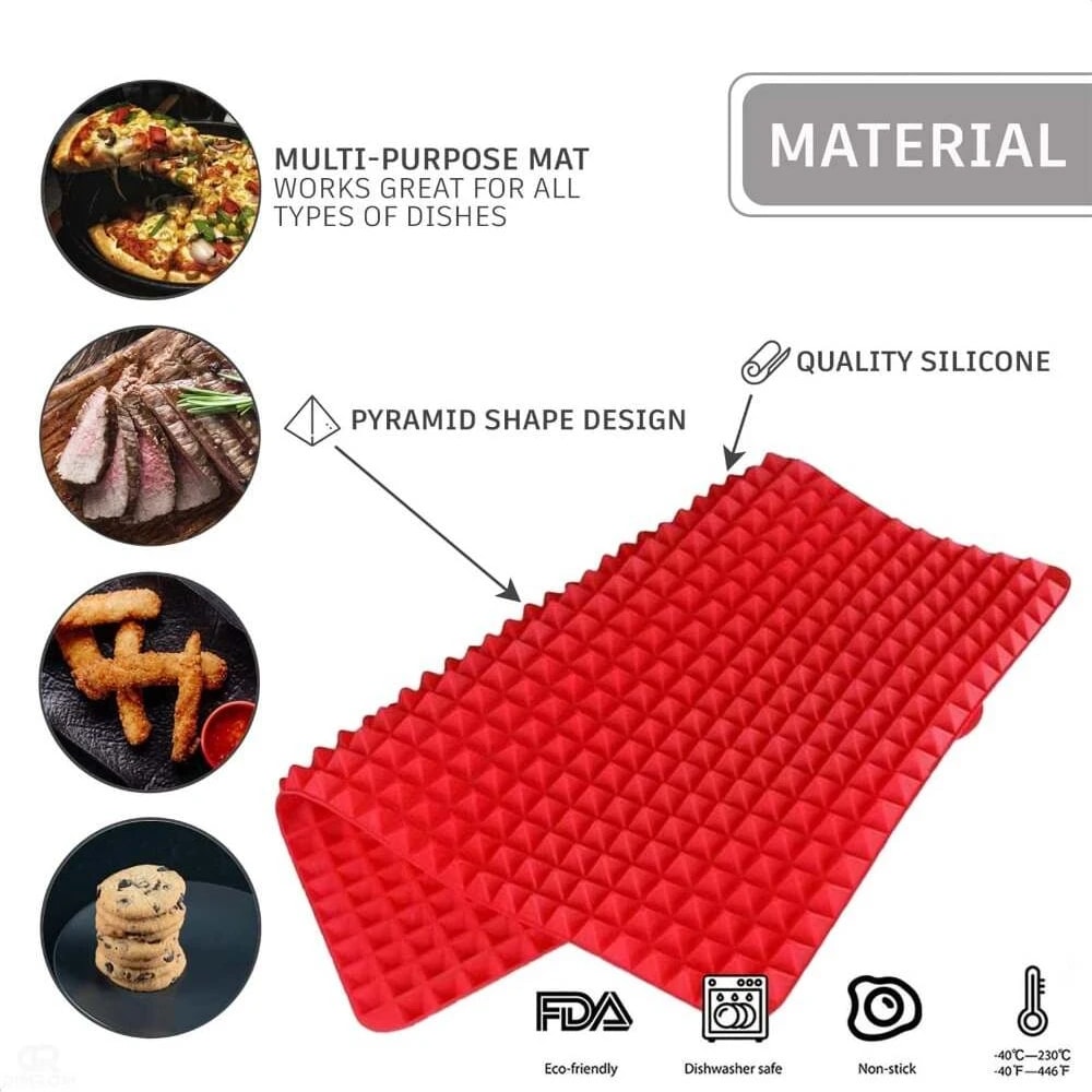 NonStick Silicone Baking Mat With Grid HeatResistant Versatile BBQ Oven Mat 5