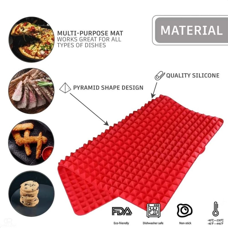 NonStick Silicone Baking Mat With Grid HeatResistant Versatile BBQ Oven Mat 5