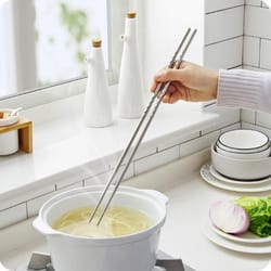 stainless steel extra long cooking chopsticks for frying, noodles, and sushi - anti-slip kitchen utensil