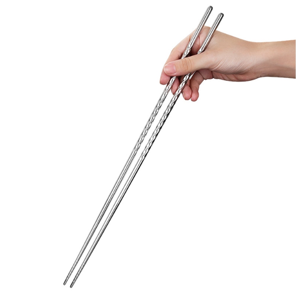 Stainless Steel Extra Long Cooking Chopsticks For Frying Noodles And Sushi AntiSlip Kitchen Utensi 5