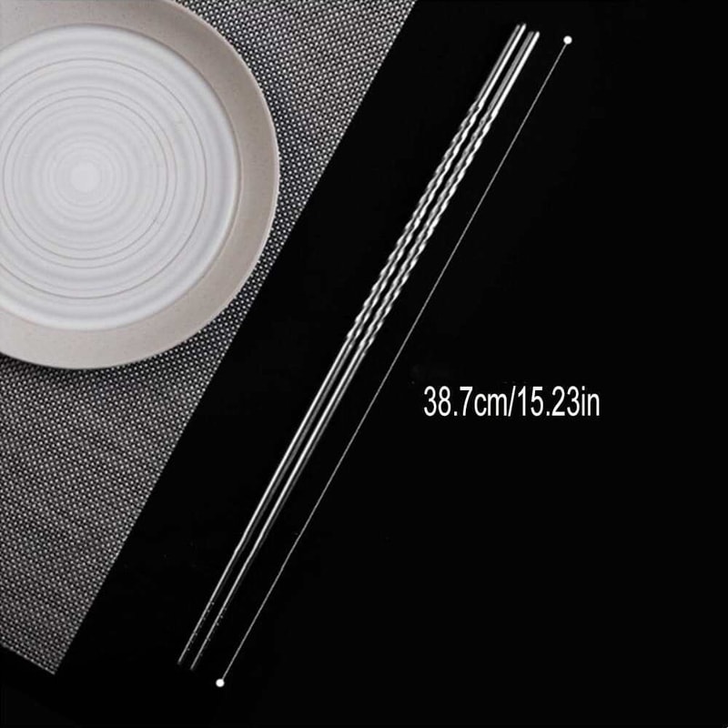 Stainless Steel Extra Long Cooking Chopsticks For Frying Noodles And Sushi AntiSlip Kitchen Utensi 4