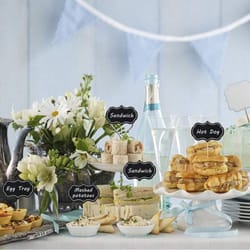 mini blackboard memo slate – business card holder & price table marker for home, restaurant & parties