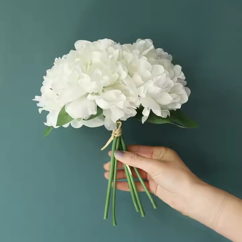 Elegant White Artificial Peony Bouquet For Weddings Home Decor Christmas Arrangements 1