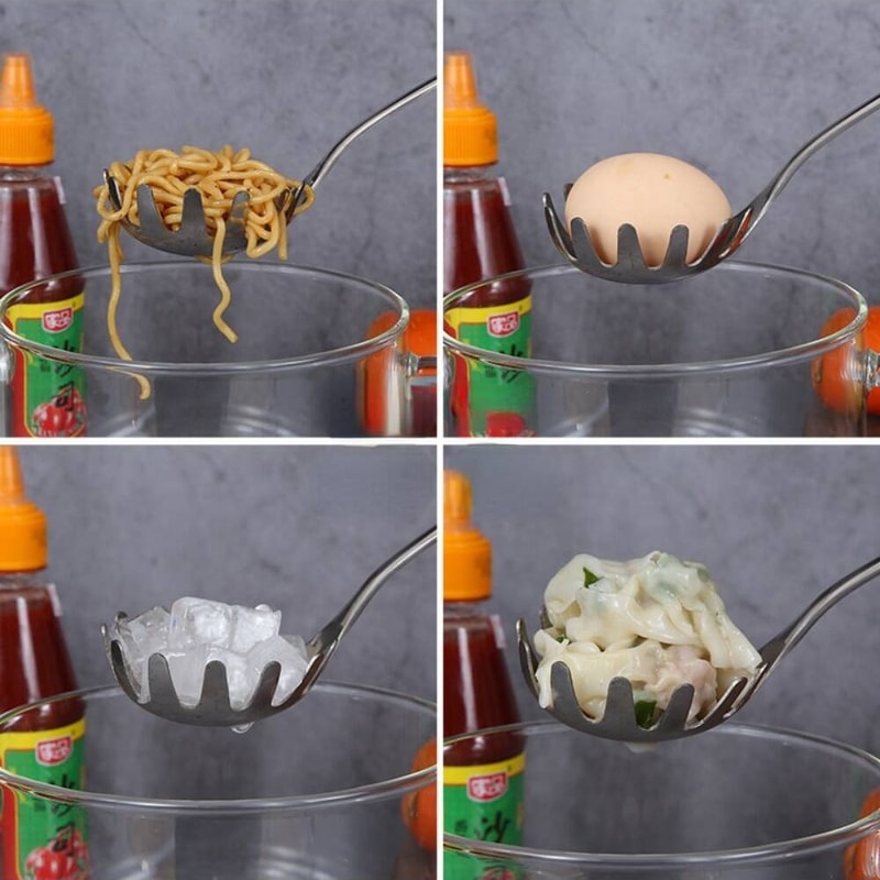 Stainless Steel Multifunctional Noodle Spoon Strainer The Ultimate Pasta Colander For Effortless 4