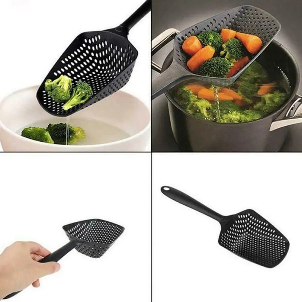 Plastic Strainer Scoop Colander Multifunctional Kitchen Spoon For Draining Vegetables Pasta More 1