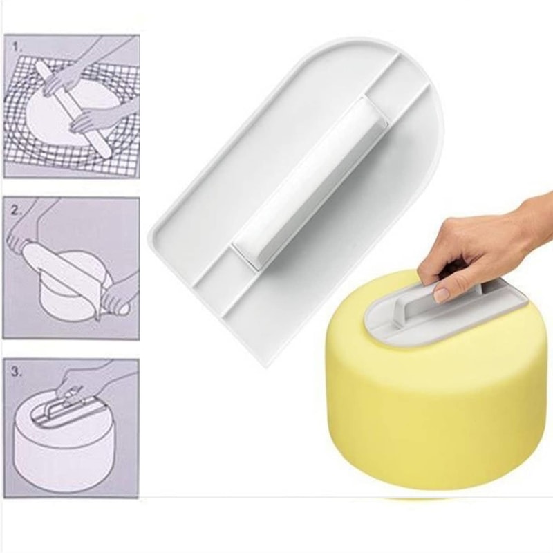 Plastic Cake Smoother Tool for Fondant & Icing – Professional Baking Spatula Scraper & Polisher