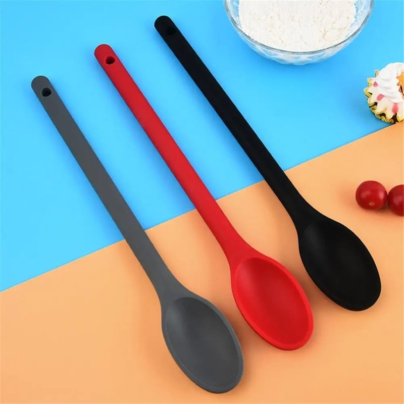 Silicone Mixing Spoon For Cooking Stirring And Baking Nonstick Kitchen Tool 0