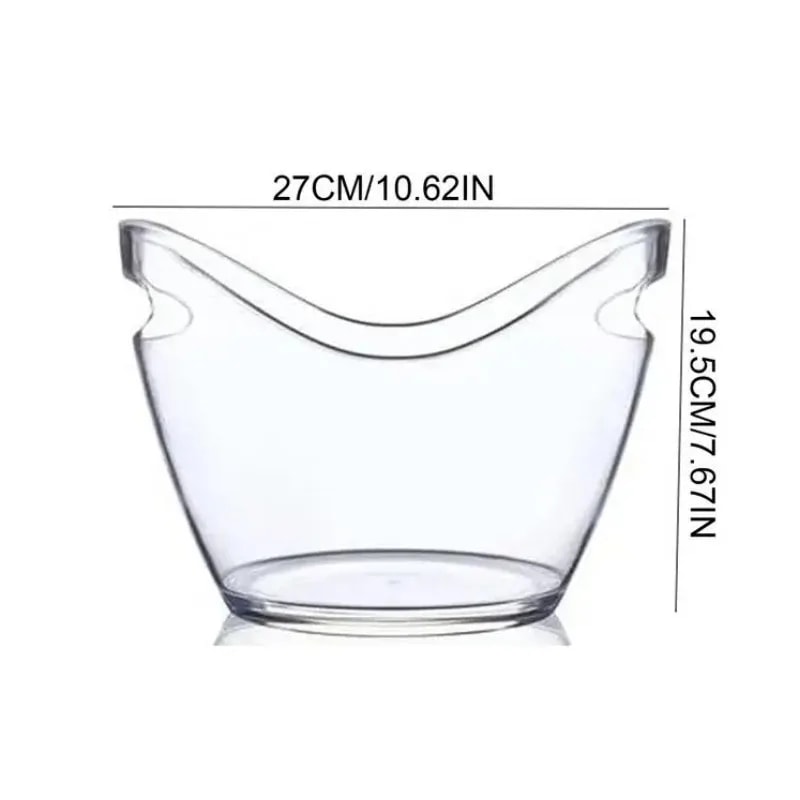 Clear Ice Bucket For Wine And Champagne Large Beverage Tub With Handle Perfect For Bar And Family 4