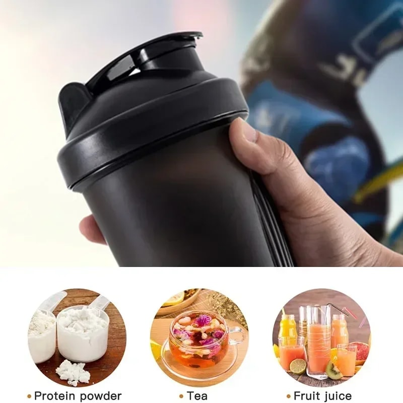 Portable Plastic Drink Shaker Bottle Protein Mixer For Fitness Gym EasytoUse Fitness Shaker For 2